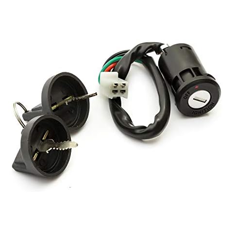 HERIS 4 Pin Ignition Switch Key Set with Cap for 50cc 70cc 90cc 110cc 125cc 150cc 200cc 250cc TaoTao SUNL Chinese ATV Dirt Bike Electric Scooter Cover