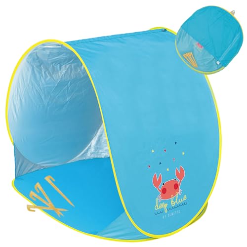 Olmitos – Tienda Pop UP de bebé para Playa y jardín– Manta/Parasol Protector de Sol y Viento – Plegable Compacto Muy Ligero – Incluye Funda y Ganchos para el Suelo