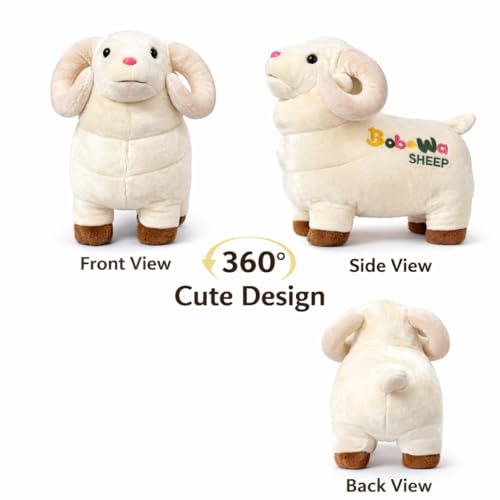 Image of Soft Sheep Plush Toy 45 cm | Cute Stuffed Animal for Kids | Ultra Soft Fabric | PP Cotton Filled | Baby Safe Soft Toy | Birthday Gift for Boys & Girls | Room Decor