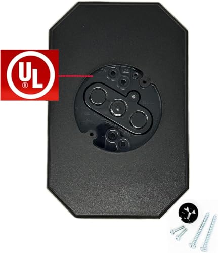 iMBAPrice 8141DBL-BK Black Siding Mounting Block with Built-in Electrical Box, UL Listed Double Mount for 1/2" Lap Siding, 4" Hook Support Light Fixture Kit, Exterior Lighting Base, 2 Pack