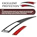 Hugwits 2 PCS Carbon Fiber Wheel Arch Protectors, Rubber Self Adhesive Fender Flare Stickers, Side Bumper Fender Flare Guards, Universal for Most Cars (Red)
