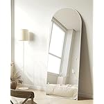 TinyTimes 65''x22'' Arched Full Length Mirror with Stand, Full Body Mirror Full Length Floor Freestanding, Wall Mounted Mirrors for Bedroom Living Room Cloakroom (White) - Image 2