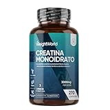 Creatina Monoidrata Vegana, 3000mg per Dose (3 Mesi di Scorta) Senza Magnesio Stearato, Uomini e Donne, Pre Workout, Intra, Post Workout, 270 Creatina Compresse Senza Glutine né Coloranti Artificiali