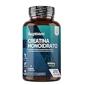 Creatina Monoidrata Vegana, 3000mg per Dose (3 Mesi di Scorta) Senza Magnesio Stearato, Uomini e Donne, Pre Workout, Intra, Post Workout, 270 Creatina Compresse Senza Glutine né Coloranti Artificiali