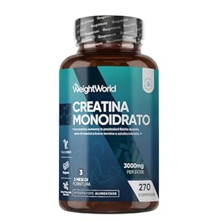 Creatina Monoidrata Vegana, 3000mg per Dose (3 Mesi di Scorta) Senza Magnesio Stearato, Uomini e Donne, Pre Workout, Intra, Post Workout, 270 Creatina Compresse Senza Glutine né Coloranti Artificiali