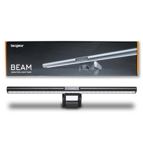 Tecgear Beam RGB Monitor Light Bar Screen Monitor Light Bar for Eye Caring e-Reading LED Desk Lamp with Auto-Dimming Touch Control No Screen Glare Space Saving Home Office Task Lamps (No RGB)