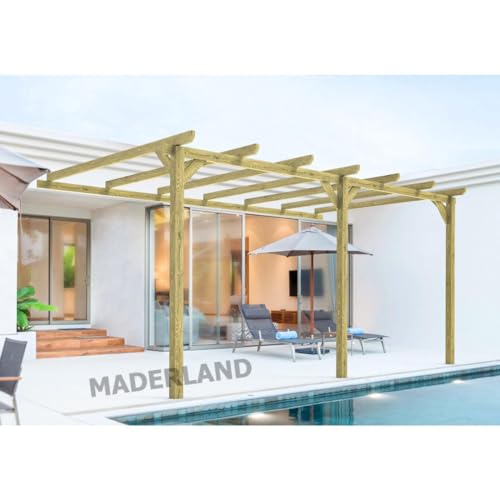 Pergola en bois adossée - modèle OVIEDO - 600 x 420 cm