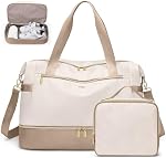 VNINE Sacs de voyage Duffel pour les femmes: Sacs Weekender avec compartiment de chaussure Porter sur sac de nuit avec sac de toilette Sac de gym avec poche humide Article personnel Sac de voyage Sac d'hôpital pour la livraison de travail
