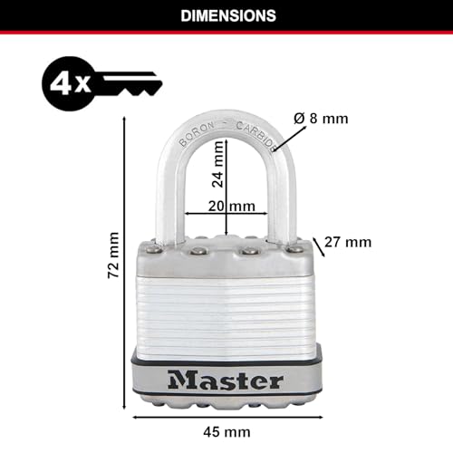 Pack 3 cadenas acier laminé Master Lock haute sécurité pour clôture - 5