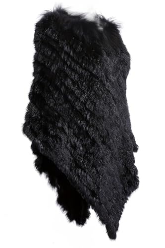 HEIZZI Natural Real Rabbit Fur Poncho Shawl Soft and Elegant Knit Cape for Weddings and Evening Parties2