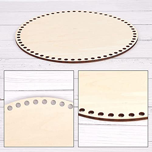 Fondo de cesta de madera 30 cm para base circular de madera para tejer y ganchillo DIY 4