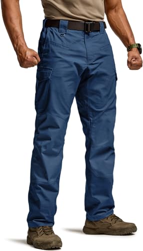 Image of CQR Men's Flex Ripstop Tactical Pants, Water Resistant Stretch Cargo Pants, Lightweight EDC Hiking Work Pants