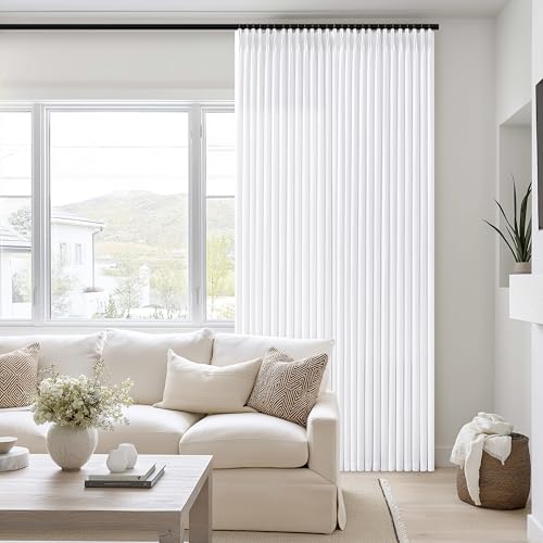 Image of Snow White Pinch Pleated Semi Sheer Linen Curtain 105 Inch Extra Long Drape
