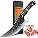 Couteau Viking Forgé, Couteau Cuisine Japonais, avec Boîte-cadeau Couperet Couteau de Boucher Professionnel Couteau de Chasse avec Etui pour Camping Extérieur BBQ (18cm, 7")