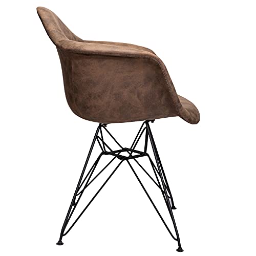 Sillón resistente con tapizado de cuero sintético negro miniatura 5