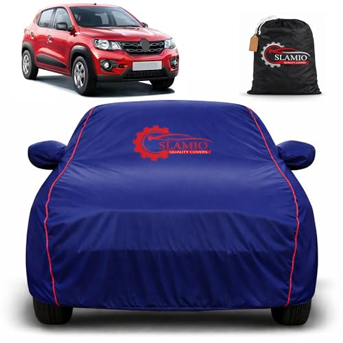 Image of Premium 100% Waterproof Car Cover for Renault's kwid 2015-2018 Models | All-Weather, UV & Dust Protection | Heavy-Duty 3-Layer Fabric | Custom Fit with Mirror & Antenna Pockets | Navy Blue