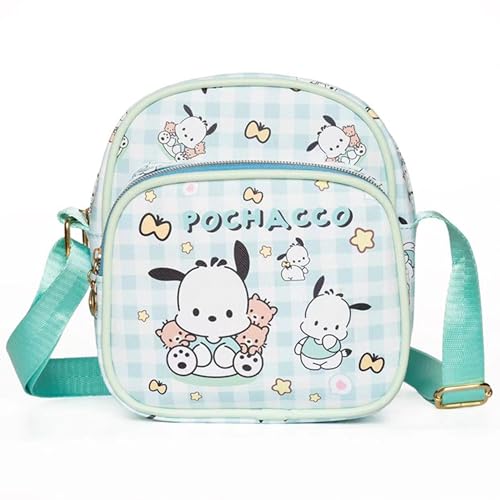 Roffatide Cartoon pochacco mini bolso corredizo kawaii Lolita JK Girls bolso casual de cuero sintético bolso verde