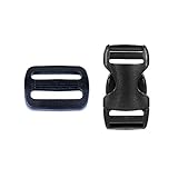 1 Inch Quick Release Buckle Packs - 5 Buckles and 5 Tri-Glides for Buckle Replacement and Repairs