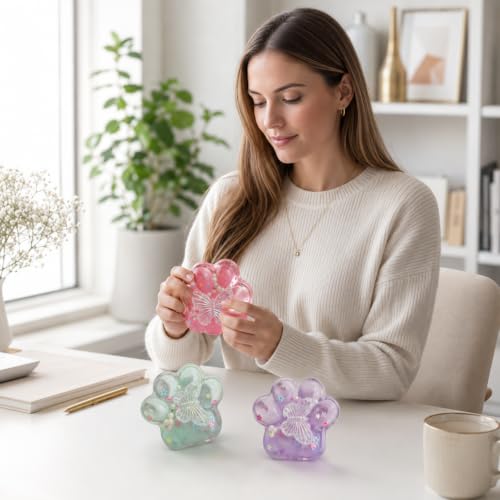 Image of 3PCS Taba Squishy Cat Paw, Taba Squishy for Relaxing Sensory Fidget Pinch Family for Kids Cat Paw Squeeze Cute Beautiful Cat Paw (REEEN)