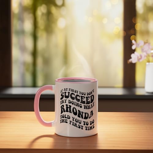 Taza de cerámica 11 Onzas Rosa y Blanco miniatura 3