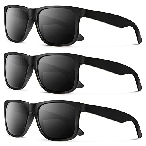 KALIYADI Sunglasses Men Black Sun glasses for Women Oversized Driving Polarized Lens UV Protection(Grey/Grey/Grey)