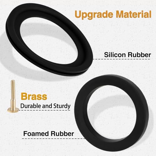 Image of RV Toilet Flush Ball Seal and Base Seal Kit with Mounting Hardware Compatible with Dometic 300 310 320, RV Toilet Seal with Bolts Replace# 385311658 385311652
