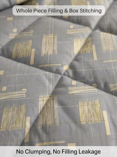 Image of Mafatlal 120 GSM Tulip Single Bed AC Comforter | Reversible Microfiber Quilt Blanket | Super Soft Lightweight All Season Duvet for Air-Conditioned Rooms | 154 x 228 cm | Medium Grey