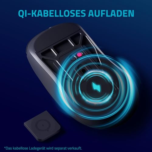 V200PRO Mouse da gioco wireless 2,4 GHz ad alte prestazioni con sensore ottico da 26000 DPI, accelerazione 50 G, 650 IPS, durata della batteria fino a 160 ore, PC/Mac - Nero - Mouse gaming - Immagine 5