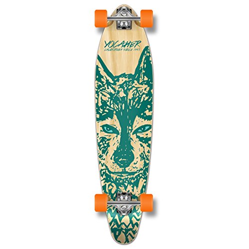 Yocaher Spirit Wolf Longboard Complete Skateboard Cruiser - Available in All Shapes (Kicktail)