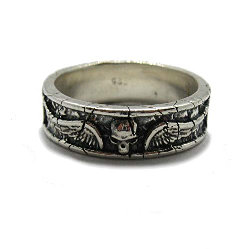 Bague crâne avec ailes en argent massif Empress : finis les bijoux qui ternissent