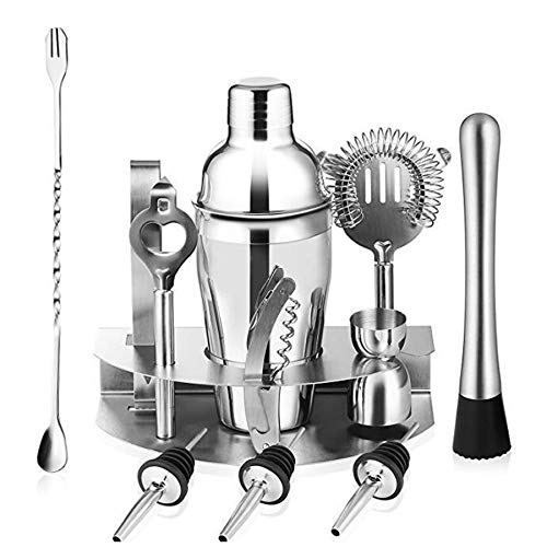 Kit profesional para hacer whisky, cócteles, coctelera de 750 ml, juego de 12 unidades, juego de coctelera con barra de acero inoxidable para uso en bar, fiesta o en casa Cover