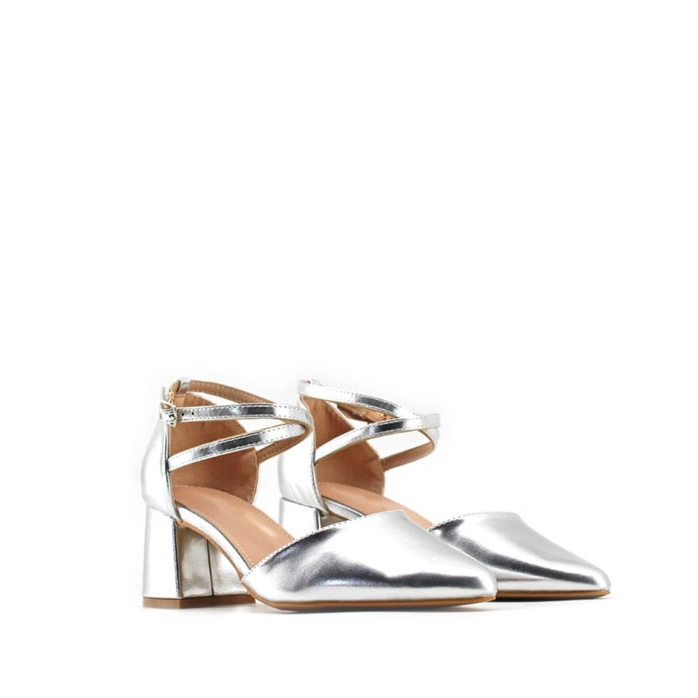 MODELISA - Zapatos De Tacón Bajo Salón Hebilla Pulsera Tobillo Boda Noche Fiesta Novia Mujer
