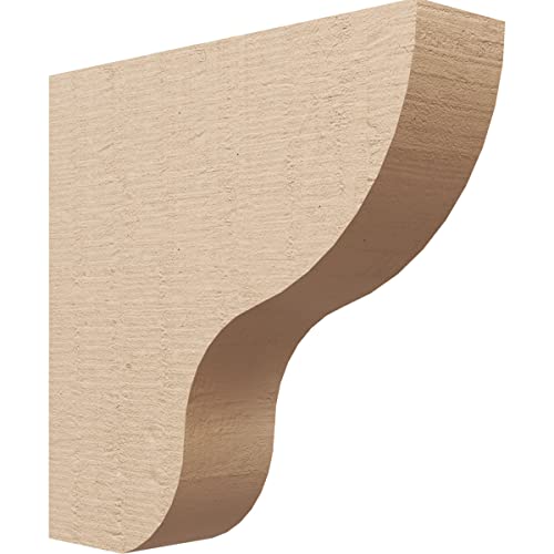 4"W x 16"D x 16"H Thin Greensboro Rough Cedar Woodgrain TimberThane Corbel, Primed Tan