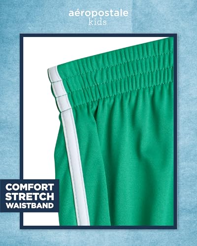Image of AEROPOSTALE Boys Active Shorts Set - 3 Piece Short Sleeve Active Jersey Tees and Performance Jersey Dolphin Shorts (8-12)