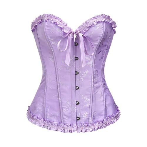 Mujer Sujetador Push Up Sostenes Tallas Grandes con el Hueso y la Correa del Pegamento para y Estilo Corsé Mujer (Light Purple, XS)