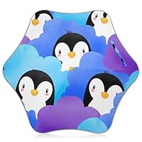 Cute Cartoon Penguins Blue Girls Umbrella Kids Sombrillas Sun Umbrella Uv Protection Black Beach Rain Umbrellas for Boy Long