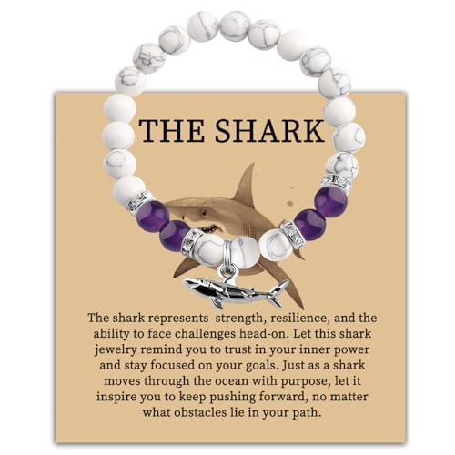 Shark Charm Bracelet Jewelry Themed Gifts Shark Lover Gift Friendship Present Ocean Animals Shark Lover Merch