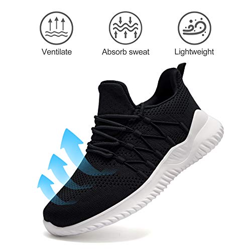Akk Black Womens Workout Shoes Memory Foam Walking Lightweight Comfortable Sports Gym Jogging Sneakers US 8/EU 39 by Akk - Image 3