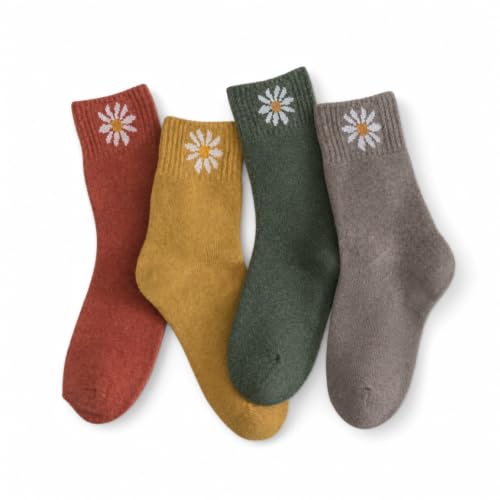 Image of Cute Daisy Socks for Women, Soft Novelty Crew Socks