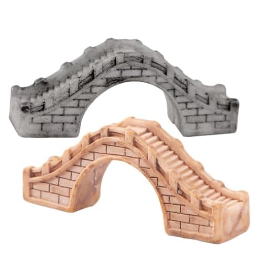 GALPADA 2 Piezas Decoración Acuario Puente Arco Miniatura Resina para Bonsái Jardín Subacuático Ornamento Manualidades