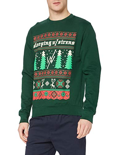 Sweat Sleeping with Sirens homme Plastic Head Christmas Trees noir col rond