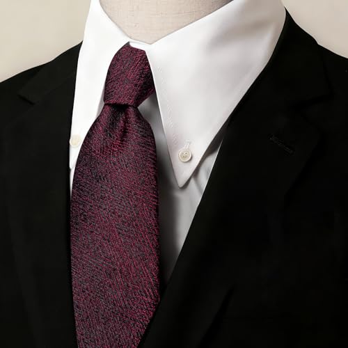Image of Barry.Wang Skinny Ties for Men Cashmere Wool Blend Necktie with Tie Clip