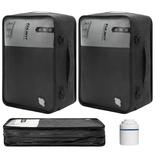 EULANT 20'' Bolsa al Vacío para Maleta con Bomba, Resistente al Agua de Compresión para Traje de Negocios, Organizadores de Embalaje de Viaje Suave con Cremallera Hermética IP67, Gran Apertura