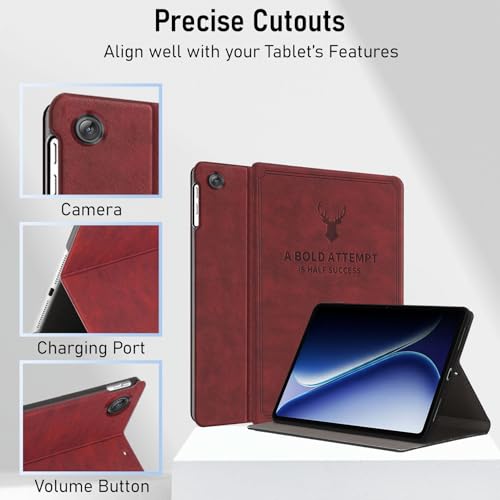 Image of Robustrion Cover for OnePlus Pad Go 2 12.1 inch Cover Case, Deer Cover Case for OnePlus Pad Go 2 Tablet Cover [Auto Sleep Wake Support] - Vine Red
