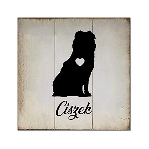 Plaque en bois Shiba Inu personnalisée décoration murale rustique 35cm