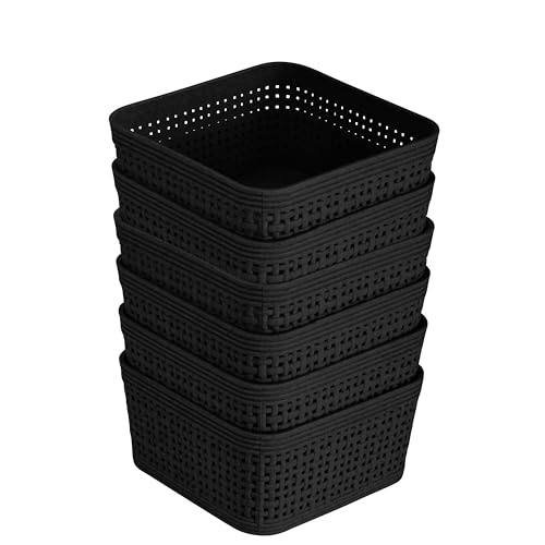 Simplify For Green Living Juego organizador de cesta cuadrada | Dimensiones: 4.8 x 4.8 pulgadas y 2.36 pulgadas | El juego incluye 6 cestas cuadradas | Ideal para organizar cajones | gabinetes |