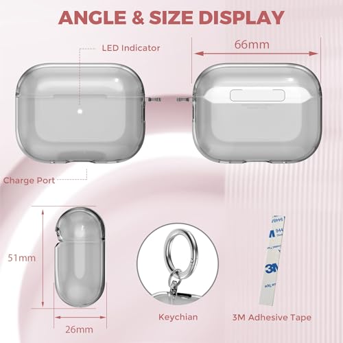 Image of OTOPO for Airpods Pro 3 Case Clear with Cleaning Kit 2025, Soft TPU Transparent Apple AirPods Pro 3rd Generation Protective Cover Skin Women Men for iPod Pro3 Case -Clear Black