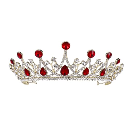 Accessoire coiffure de mariage couronne rouge scintillante pour banquet chic et grandes fêtes