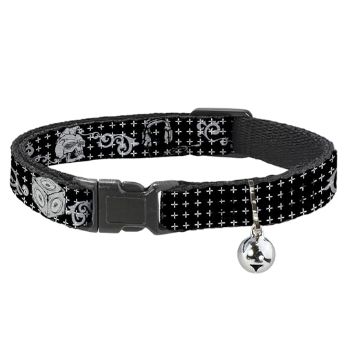 Evita tirones con el collar para gato Buckle-Down de calaveras ajustable 2