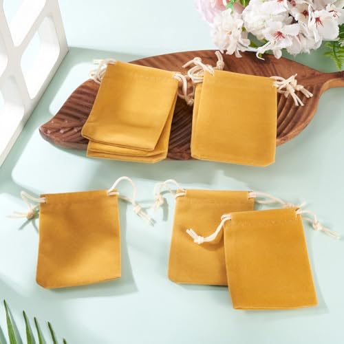 20 peças bolsas de veludo bolsas de joias com cordão 9 x 7 cm (3,54 x 2,76 polegadas) sacos de veludo retangulares pacote de armazenamento de joias DIY pacote de armazenamento de joias à prova de